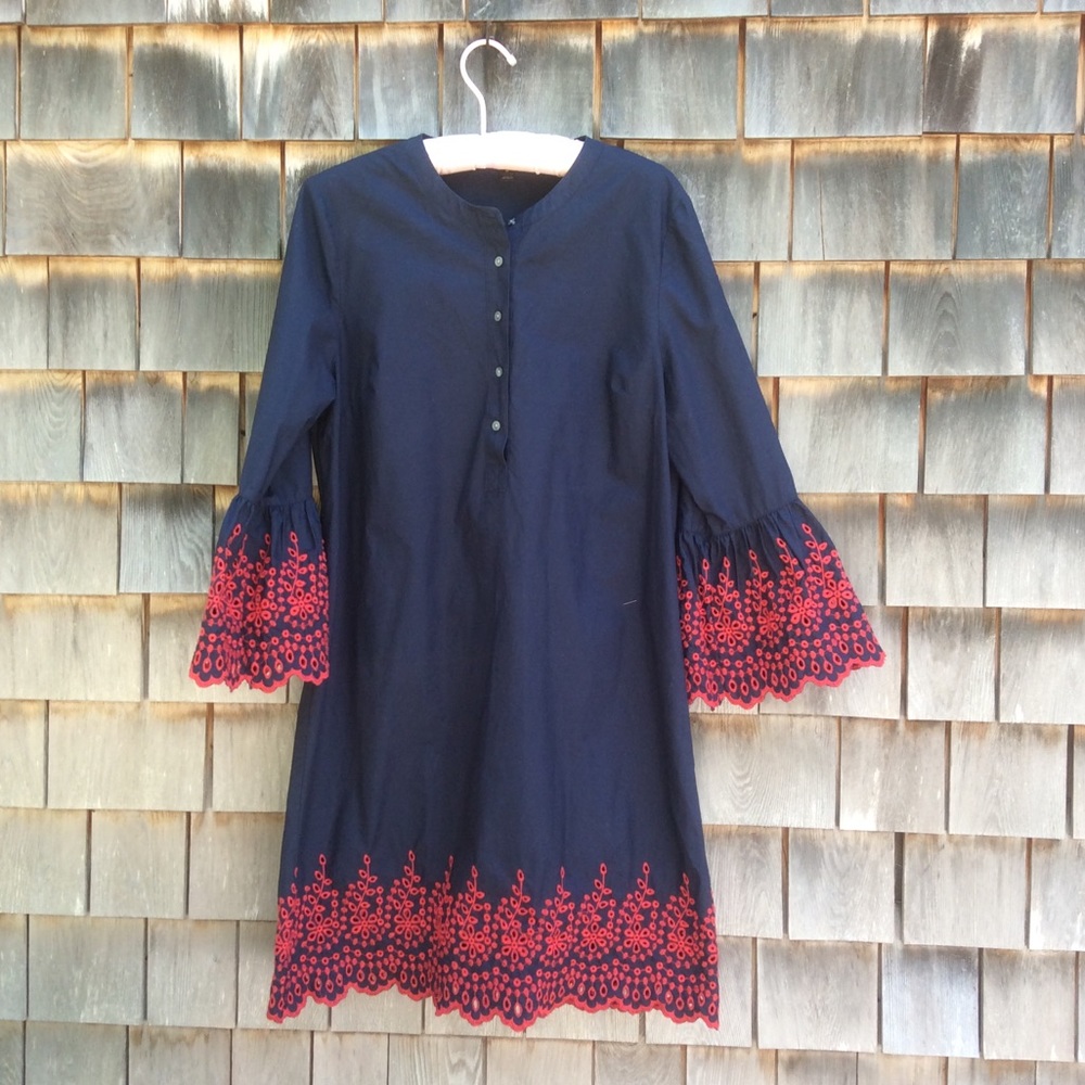 J. Crew Dress red eyelet lace